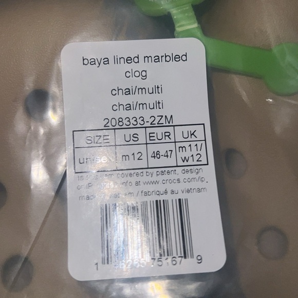 Crocs Adult Baya Lined Marbled Clog Slippers | Color: Chai/Multi | NEW/NWT!!🔥 - Picture 7 of 7